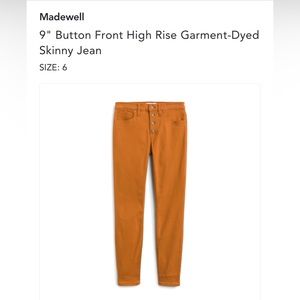 Madewell size 6 high rise skinny jeans